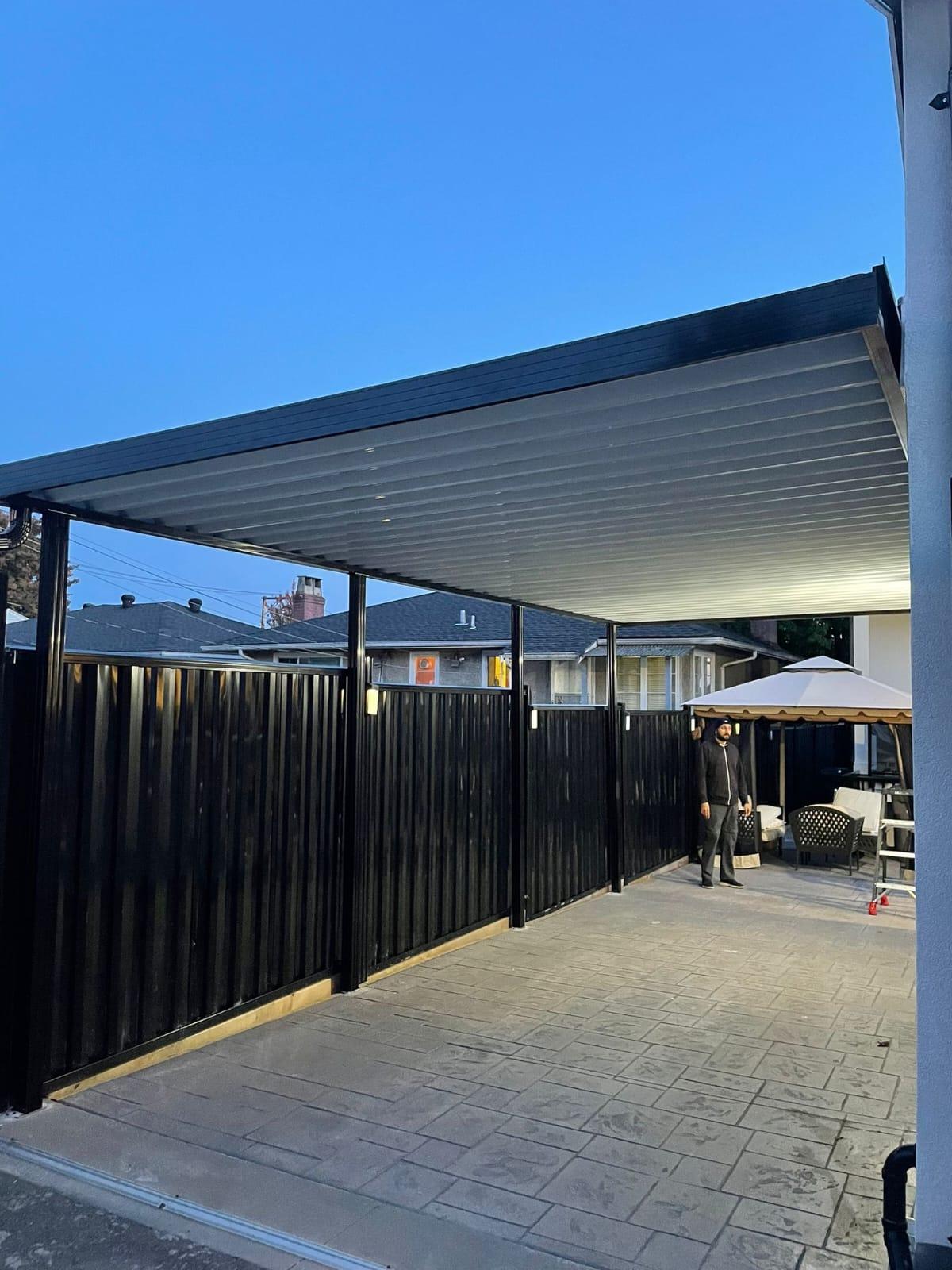 Modern solid patio cover