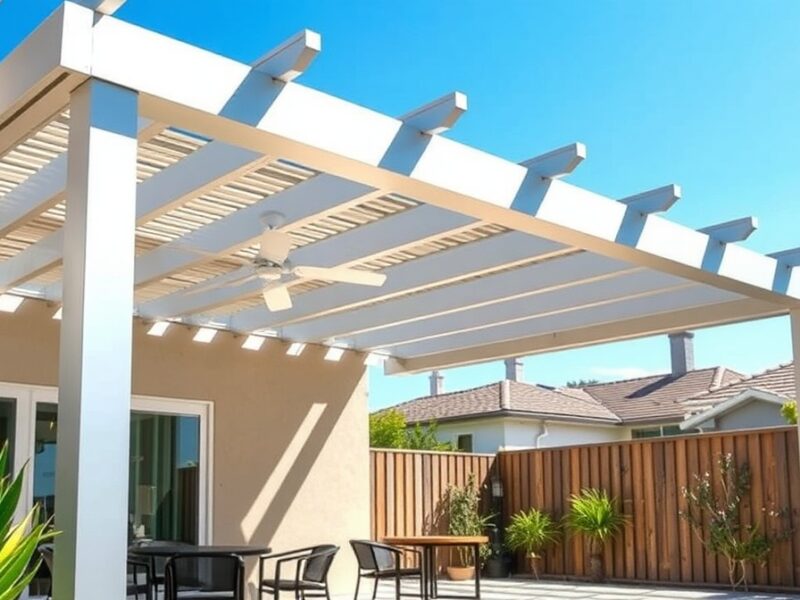 aluminum vs wood pergola San Diego illustration